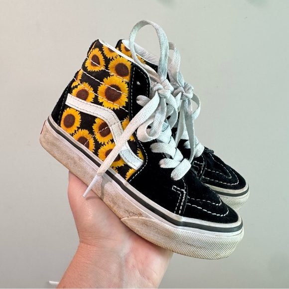 Vans Kids Sunflower High Top Sneakers Size 11 - Picture 1 of 7
